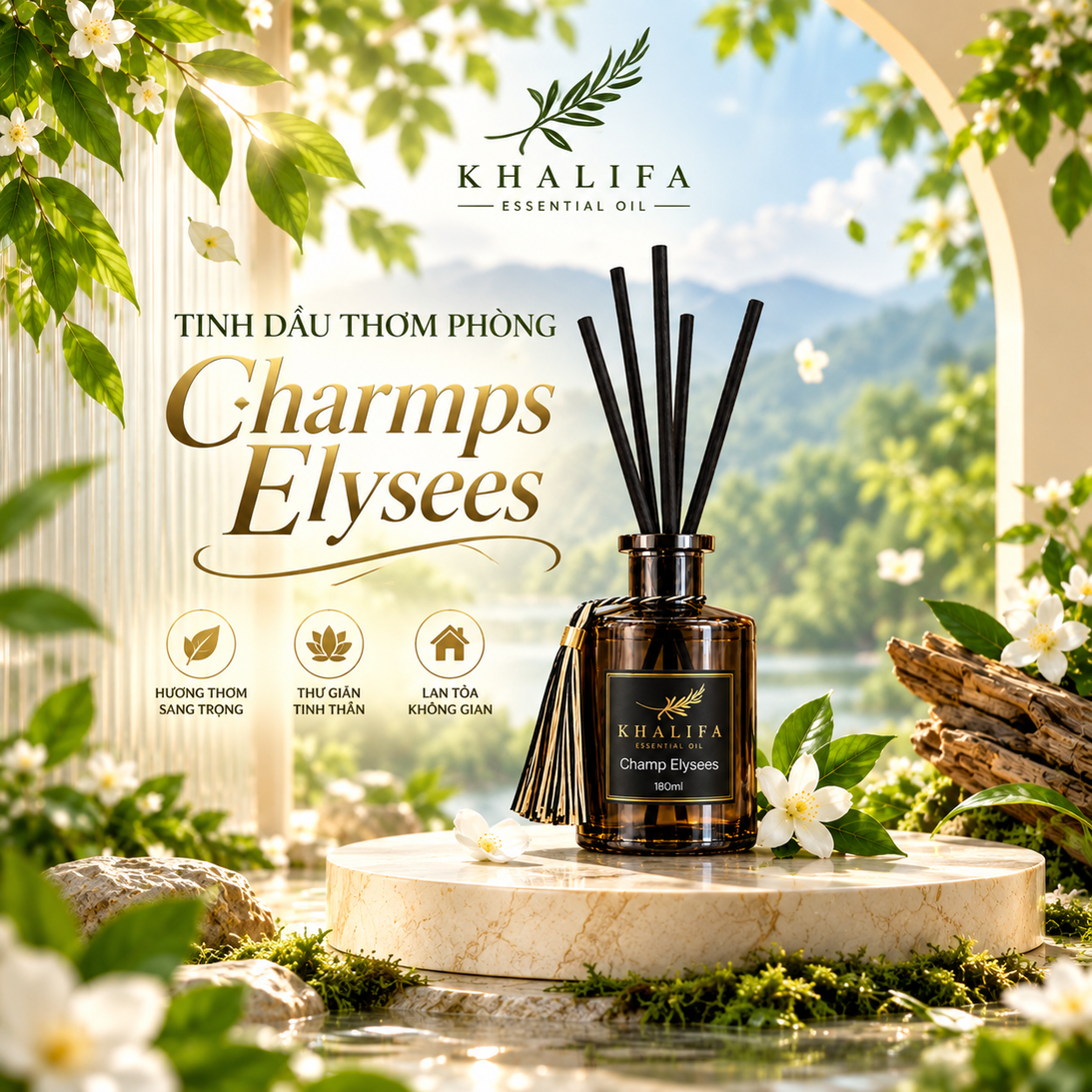 Tinh dầu khuếch tán Khalifa Champs Elysees 180ml – Hương thơm thanh lịch, sang trọng
